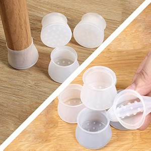 Silikone stol benbeskyttere, stol ben dækker hårdttræer spisebord stol ben beskyttere elastiske møbelstol ben dækker ikke-skridsikker anti-scratch støj